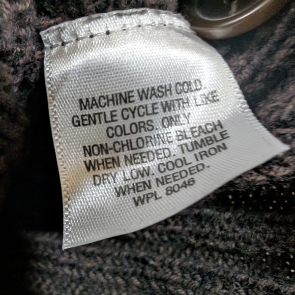 Tasso Elba Men's Brown Cable Knit Crewneck Sweater XL Button Up 100 PercenCotton - Picture 3 of 6